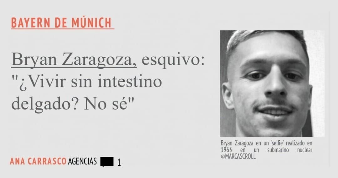 BAYERN DE MÚNICH. Bryan Zaragoza, esquivo: "0 Vivir sin intestino delgado? No sé"