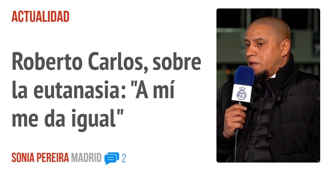 ACTUALIDAD. Roberto Carlos, sobre la eutanasia: "A mí me da igual"