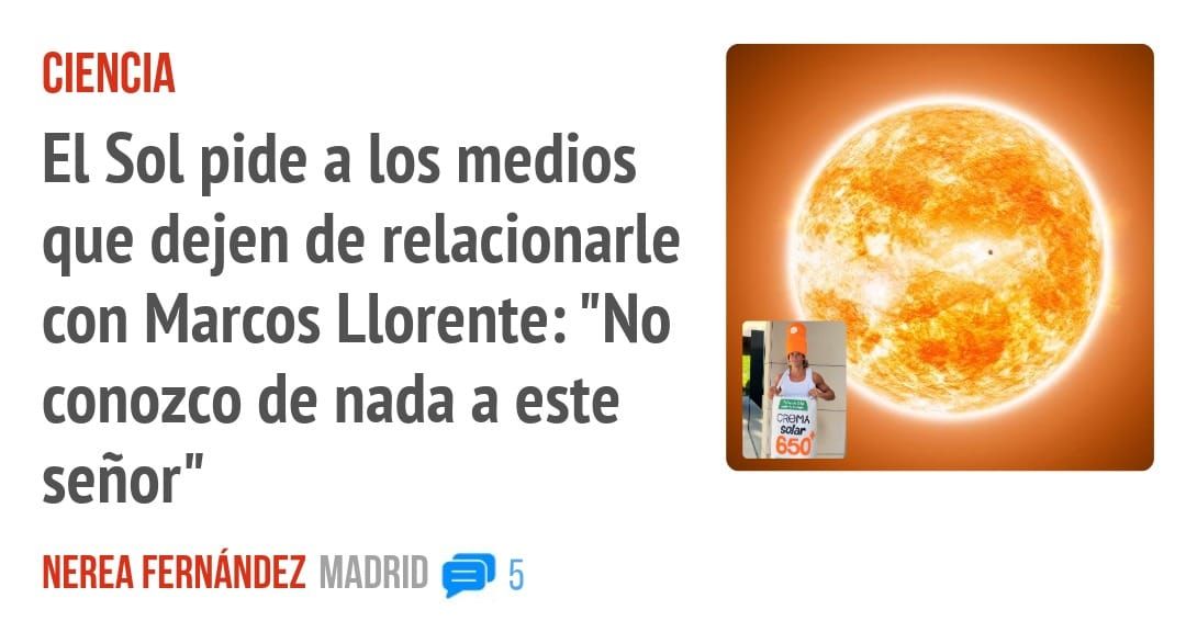 CIENCIA. El Sol pide a los medios que dejen de relacionarle con Marcos Llorente: "No conozco de nada a este señor"