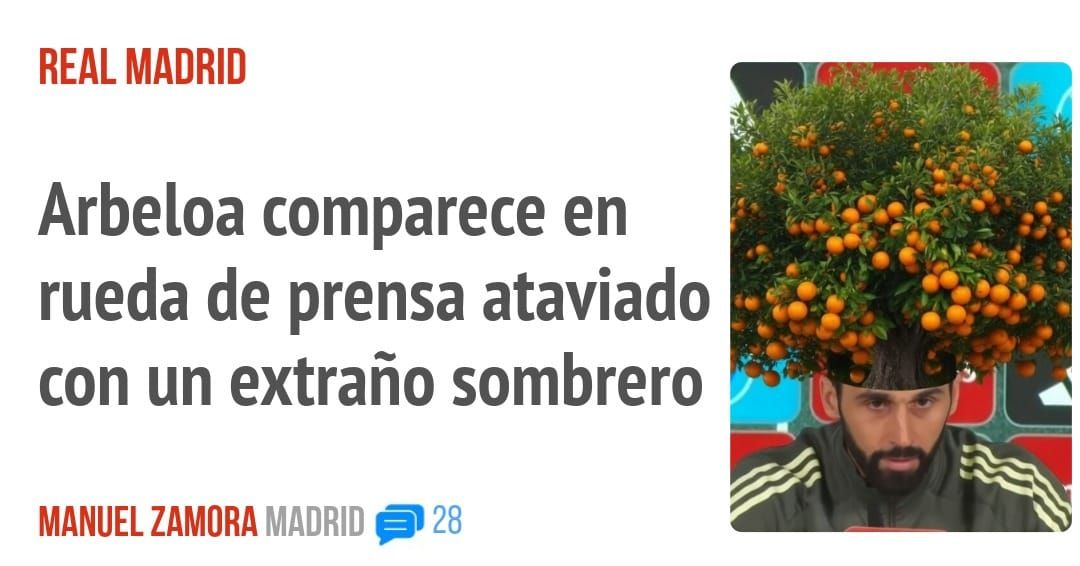REAL MADRID. Arbeloa comparece en rueda de prensa ataviado con un extraño sombrero