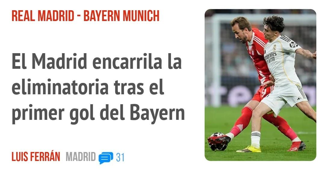 REAL MADRID - BAYERN MUNICH. El Madrid encarrila la eliminatoria tras el primer gol del Bayern