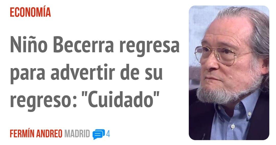 ECONOMÍA. Niño Becerra regresa para advertir de su regreso: "Cuidado"