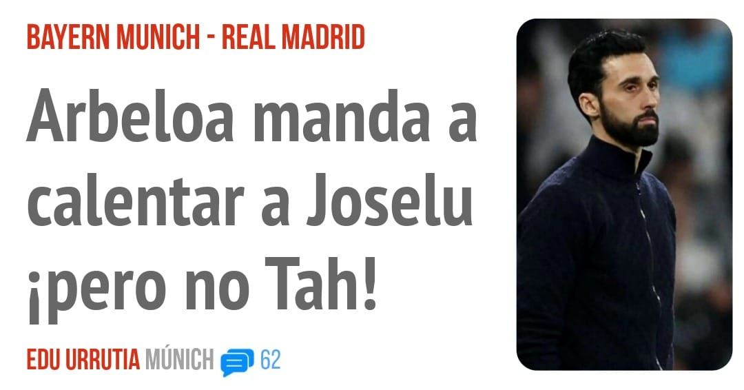 BAYERN MUNICH - REAL MADRID. Arbeloa manda a calentar a Joselu