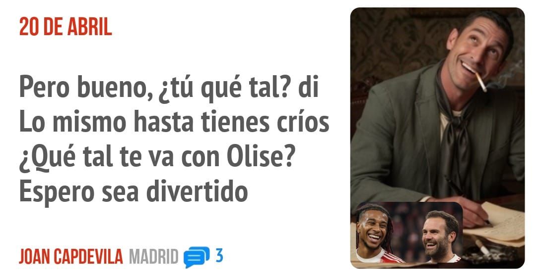 20 DE ABRIL. Pero bueno, ¿tú qué tal? di Lo mismo hasta tienes críos ¿Qué tal te va con Clise? Espero sea divertido