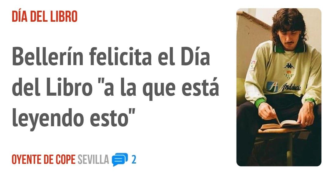 DÍA DEL LIBRO. Bellerín felicita el Día del Libro "a la que está leyendo esto"