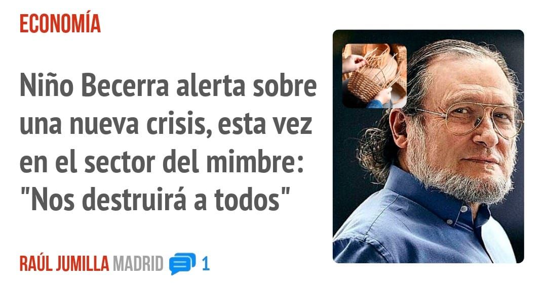 ECONOMÍA. Niño Becerra alerta sobre una nueva crisis, esta vez en el sector del mimbre: "Nos destruirá a todos"