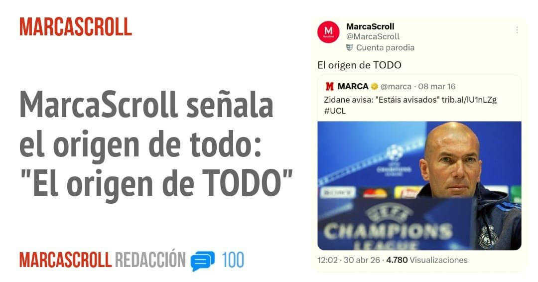 MARCASCROLL. MarcaScroll señala el origen de todo: "El origen de TODO"