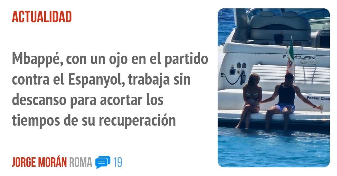ACTUALIDAD. Mbappé, con un ojo en el partido contra el Espanyol, trabaja sin descanso para acortar los tiempos de su recuperación