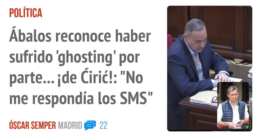 POLÍTICA. Ábalos reconoce haber sufrido 'ghosting' por parte... ide Cirié!: "No me respondía los SMS"