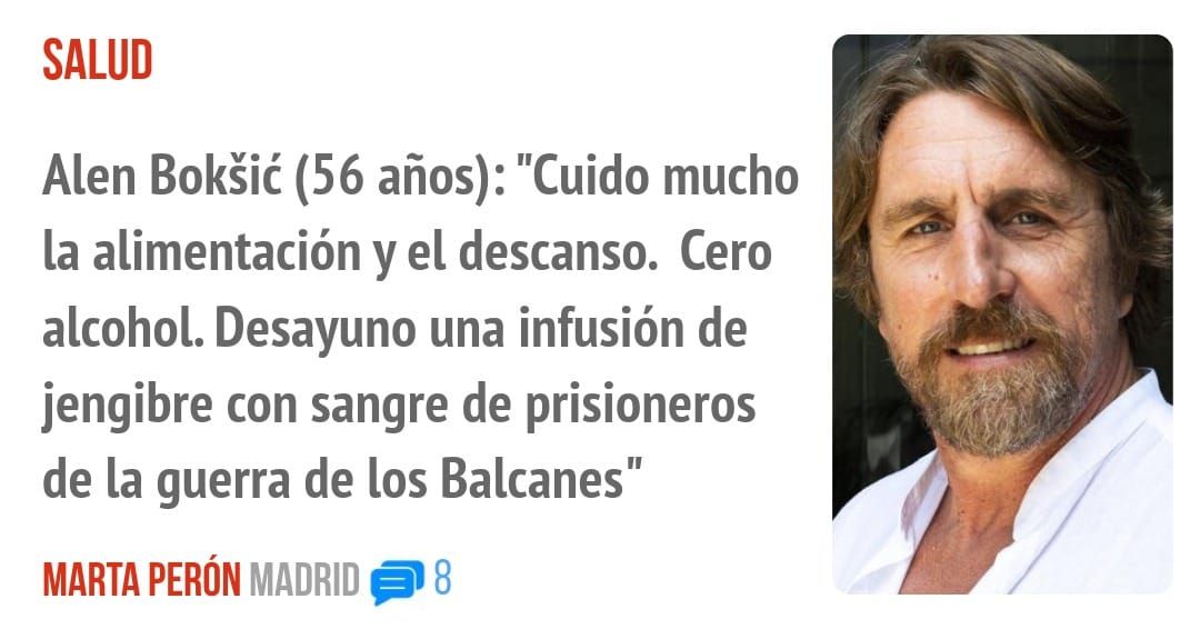 SALUD. Alen Boldié (56 años): "Cuido mucho la alimentación y el descanso. Cero alcohol. Desayuno una infusión de jengibre con sangre de prisioneros de la guerra de los Balcanes"