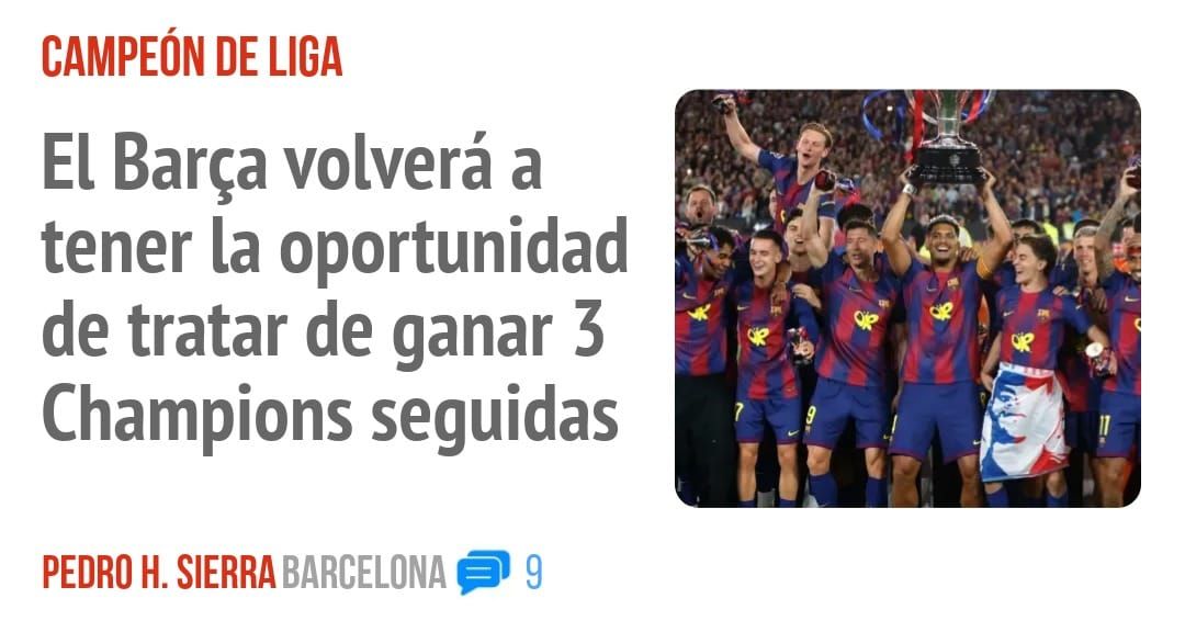 CAMPEÓN DE LIGA. El Barça volverá a tener la oportunidad de tratar de ganar 3 Champions seguidas