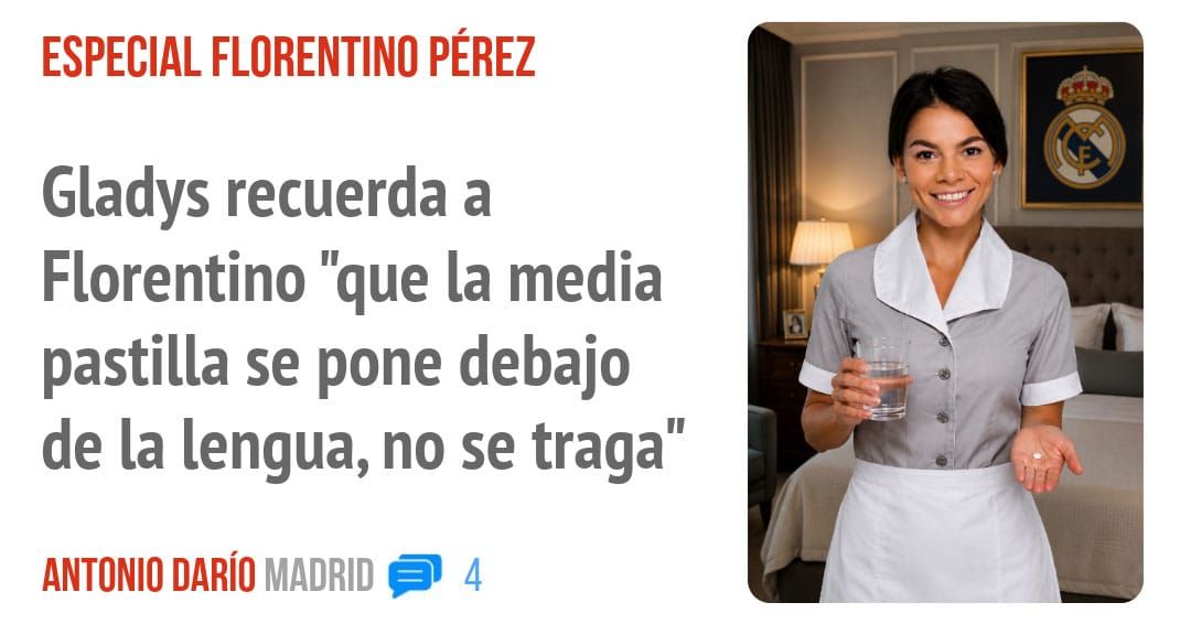ESPECIAL FLORENTINO PÉREZ. Gladys recuerda a Florentino "que la media pastilla se pone debajo de la lengua, no se traga"