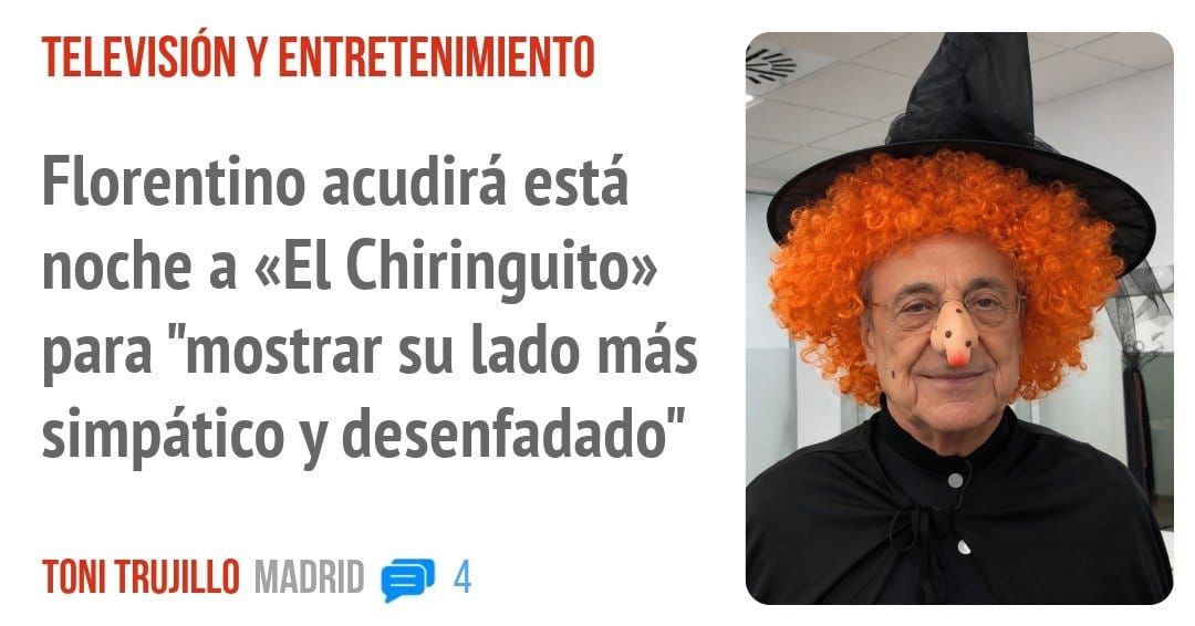 TELEVISIÓN Y ENTRETENIMIENTO. Florentino acudirá está noche a «El Chiringuito» para "mostrar su lado más simpático y desenfadado"