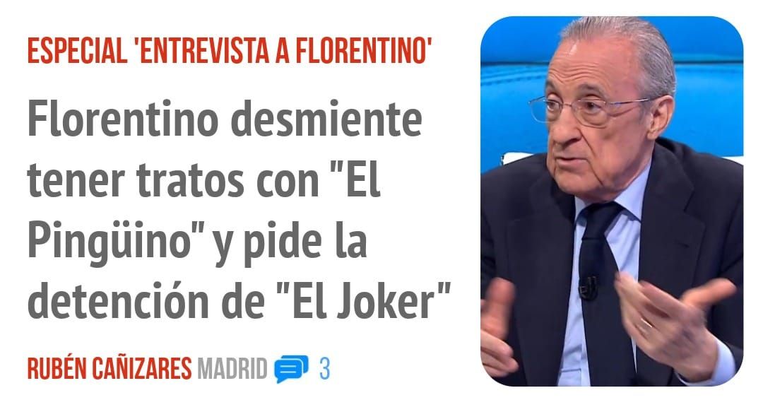 ESPECIAL 'ENTREVISTA A FLORENTINO'. Florentino desmiente tener tratos con "El Pingüino" y pide la detención de "El Joker"