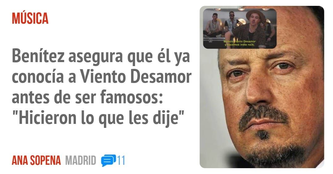 Benítez asegura que él ya conocía a Viento Desamor antes de ser famosos: "Hicieron 10 que les dije"