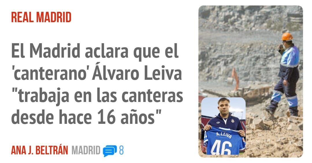 REAL MADRID. El Madrid aclara que el 'canterano' Álvaro Leiva "trabaja en las canteras desde hace 16 años"