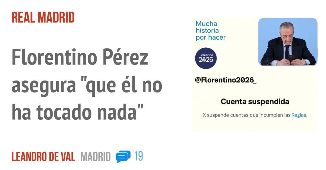 REAL MADRID. Florentino Pérez asegura "que él no ha tocado nada"
