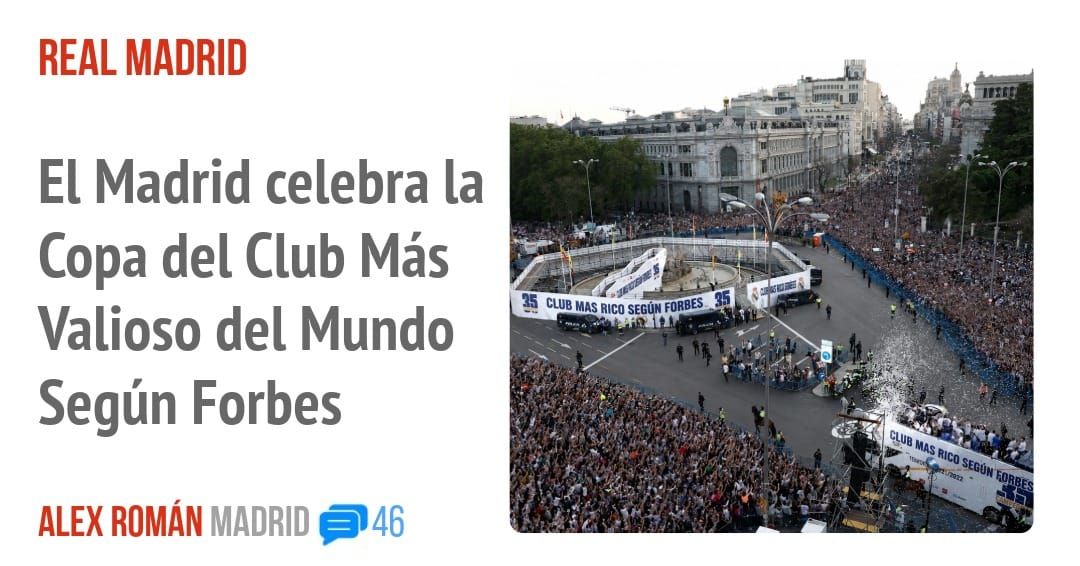 REAL MADRID. El Madrid celebra la Copa del Club Más Valioso del Mundo Según Forbes