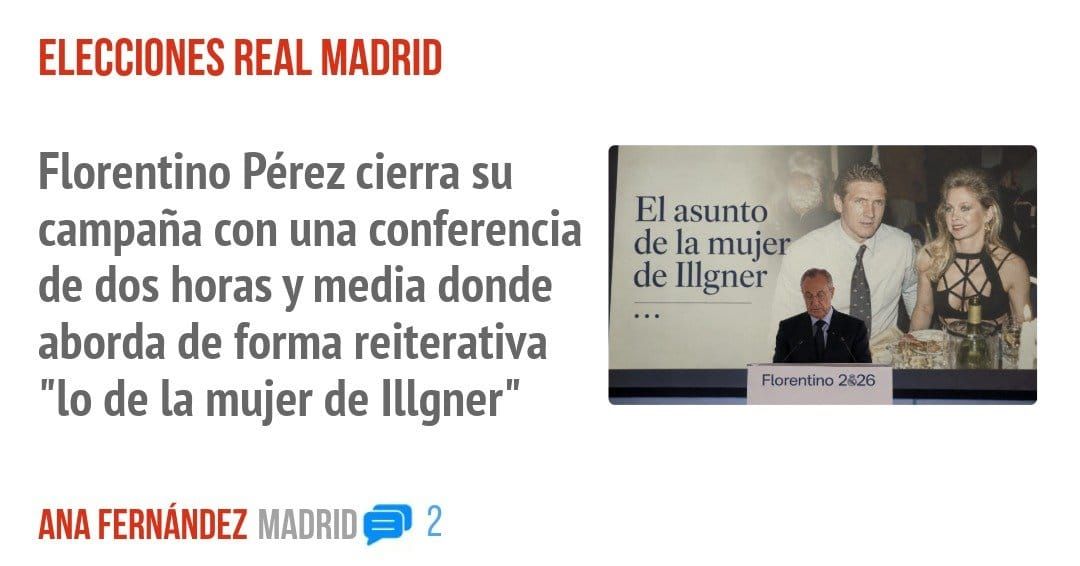 ELECCIONES REAL MADRID. Florentino Pérez cierra su campaña con una conferencia de dos horas y media donde aborda de forma reiterativa "10 de la mujer de Illgner"