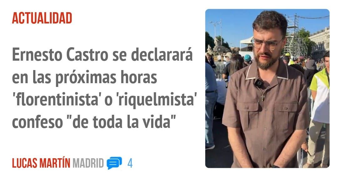 ACTUALIDAD. Ernesto Castro se declarará en las próximas horas 'florentinista' o 'riquelmista' confeso "de toda la vida"