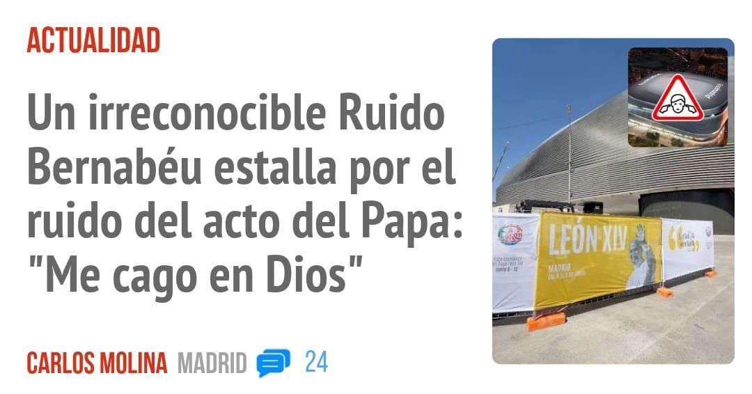 ACTUALIDAD. Un irreconocible Ruido Bernabéu estalla por el ruido del acto del Papa: "Me cago en Dios"