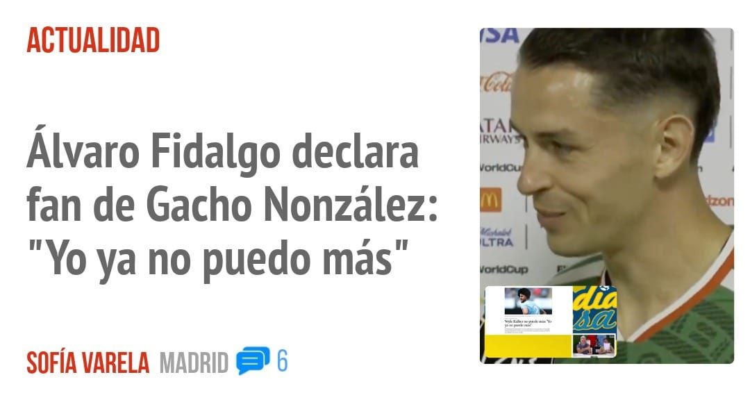 ACTUALIDAD. Álvaro Fidalgo declara fan de Gacho Nonzález: "Yo ya no puedo más"