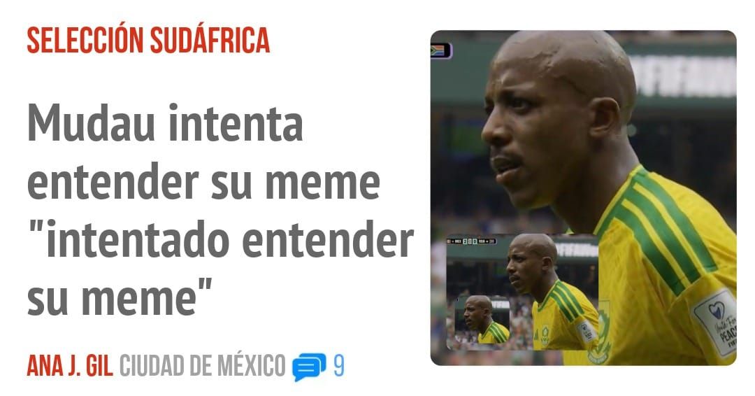 SELECCIÓN SUDÁFRICA. Mudau intenta entender su meme "intentado entender su meme"