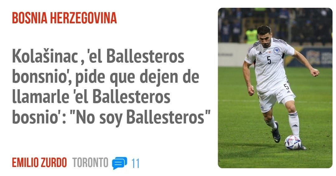 BOSNIA HERZEGOVINA. bonsnio', pide que dejen de llamarle 'el Ballesteros bosnio': "No soy Ballesteros"
