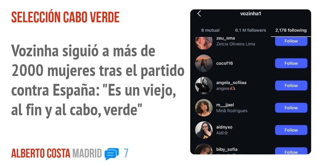 SELECCIÓN CABO VERDE. Vozinha siguió a más de 2000 mujeres tras el partido contra España: "Es un viejo, al fin y al cabo, verde"