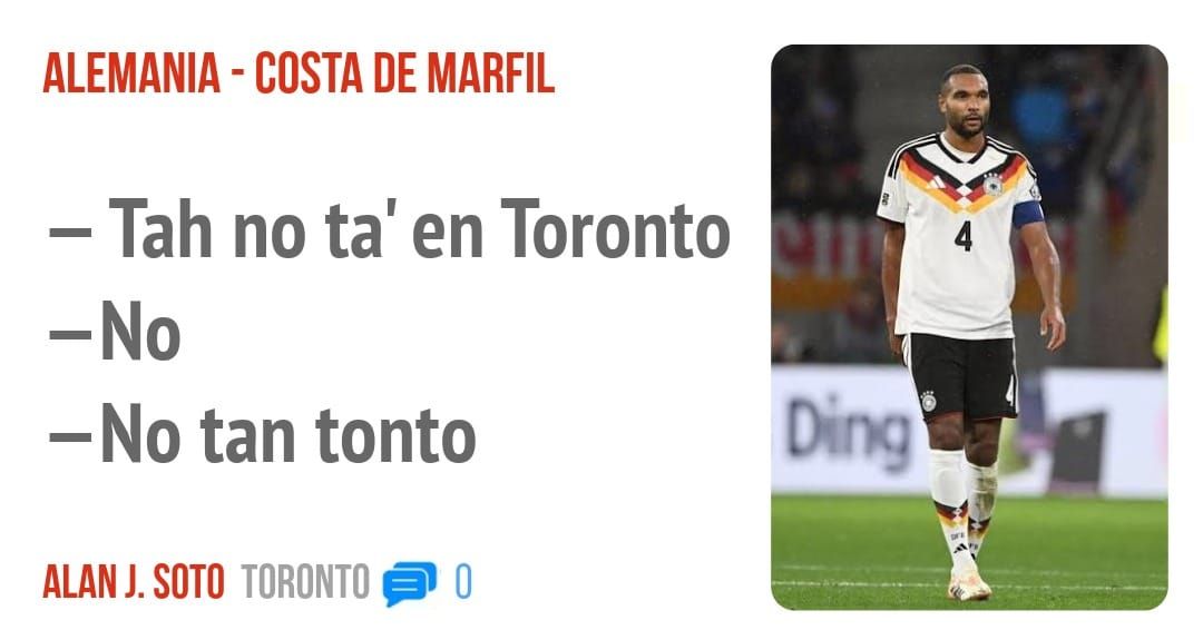 ALEMANIA - COSTA DE MARFIL. — Tah no ta' en Toronto —No tan tonto