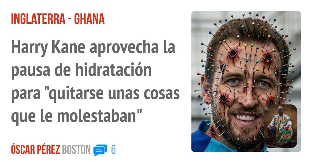 INGLATERRA - GHANA. Harry Kane aprovecha la pausa de hidratación para "quitarse unas cosas que le molestaban"
