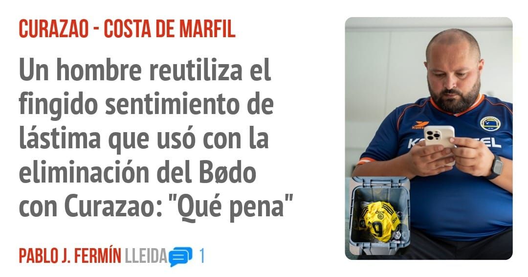 CURAZAO - COSTA DE MARFIL. Un hombre reutiliza el fingido sentimiento de lástima que usó con la eliminación del Bado con Curazao: "Qué pena"