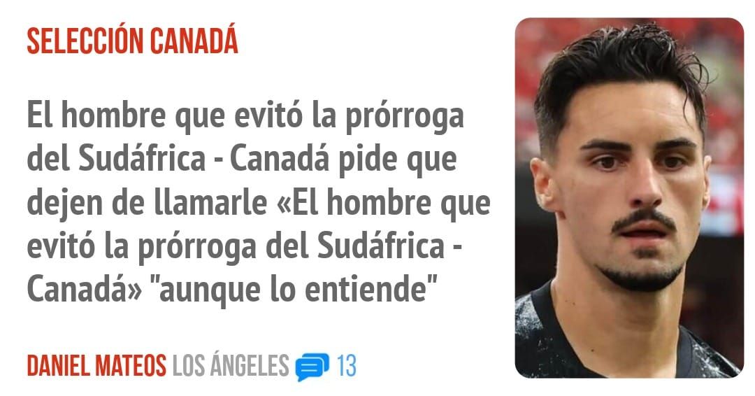SELECCIÓN CANADÁ. El hombre que evitó la prórroga del Sudáfrica - Canadá pide que dejen de llamarle «El hombre que evitó la prórroga del Sudáfrica - Canadá» "aunque 10 entiende"