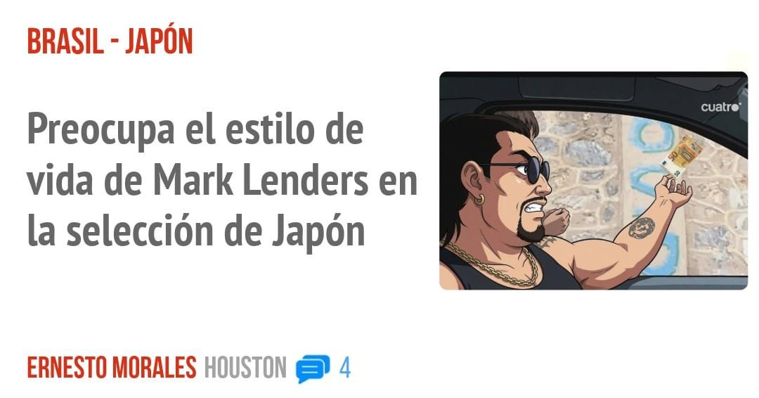 BRASIL - JAPÓN. Preocupa el estilo de vida de Mark Lenders en la selección de Japón