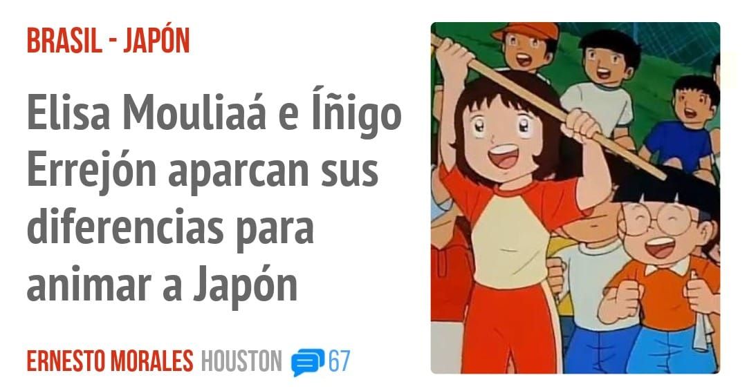 BRASIL - JAPÓN. Elisa Mouliaá e Íñigo Errejón aparcan sus diferencias para animar a Japón