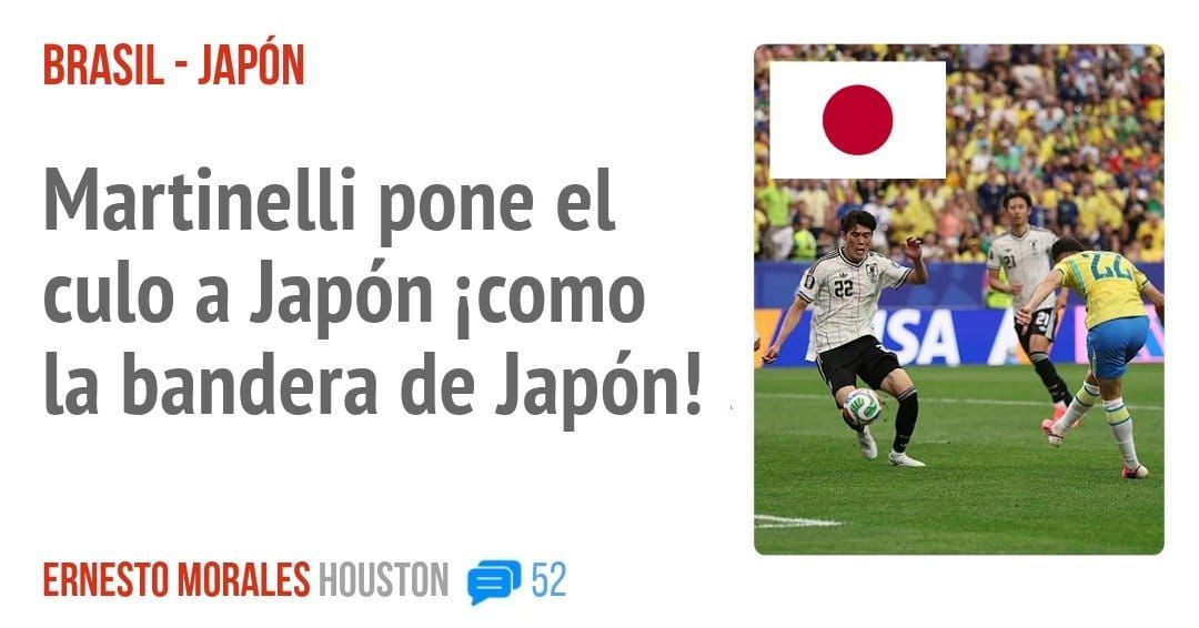 BRASIL - JAPÓN. Martinelli pone el culo a Japón icomo la bandera de Japón!