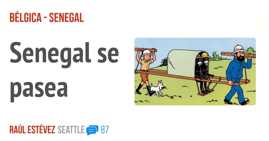 BÉLGICA - SENEGAL. Senegal se pasea