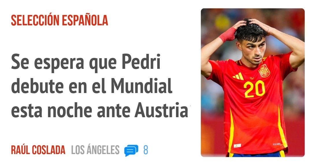 SELECCIÓN ESPAÑOLA. Se espera que Pedri debute en el Mundial esta noche ante Austria