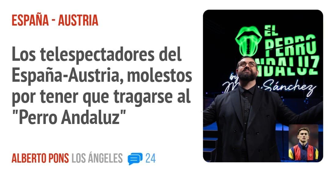 ESPAÑA - AUSTRIA. Los telespectadores del España-Austria, molestos por tener que tragarse al "Perro Andaluz"