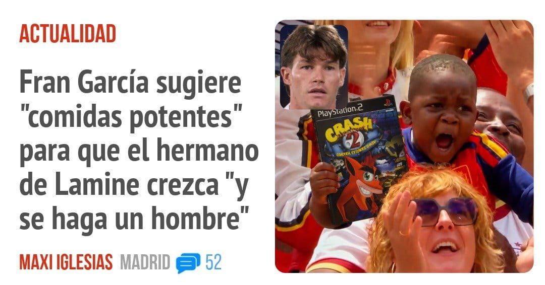 ACTUALIDAD. Fran García sugiere "comidas potentes" para que el hermano de Lamine crezca "y se haga un hombre"