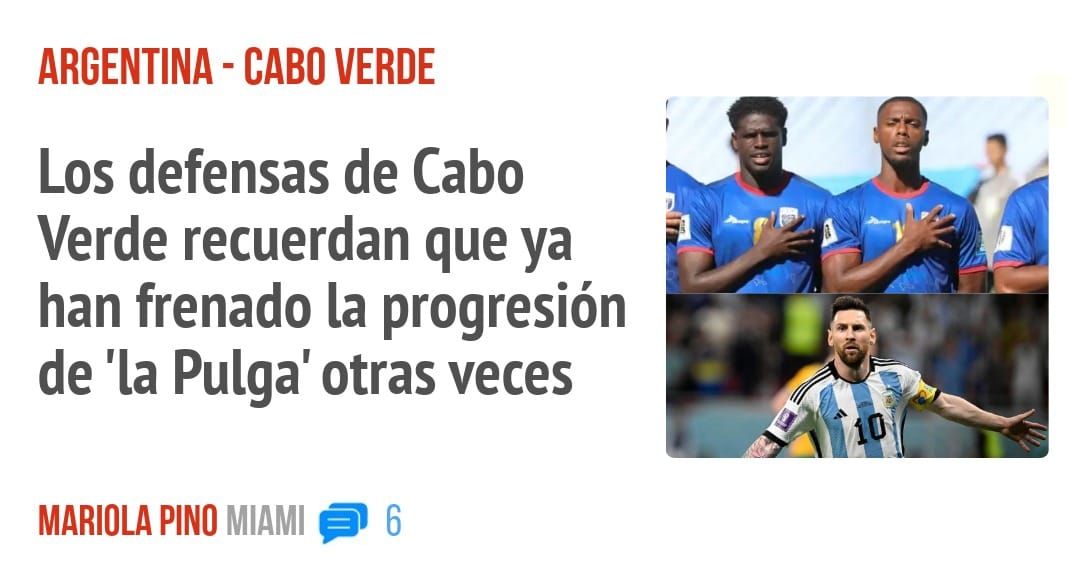 ARGENTINA - CABO VERDE. Los defensas de Cabo Verde recuerdan que ya han frenado la progresión de 'la Pulga' otras veces