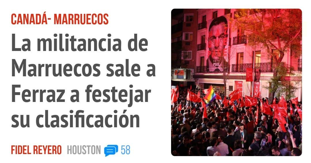 CANADÁ- MARRUECOS. La militancia de Marruecos sale a Ferraz a festejar su clasificación