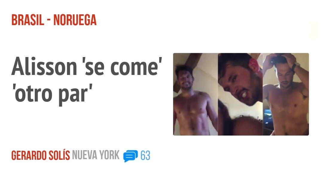 BRASIL - NORUEGA. Alisson 'se come' 'otro par'
