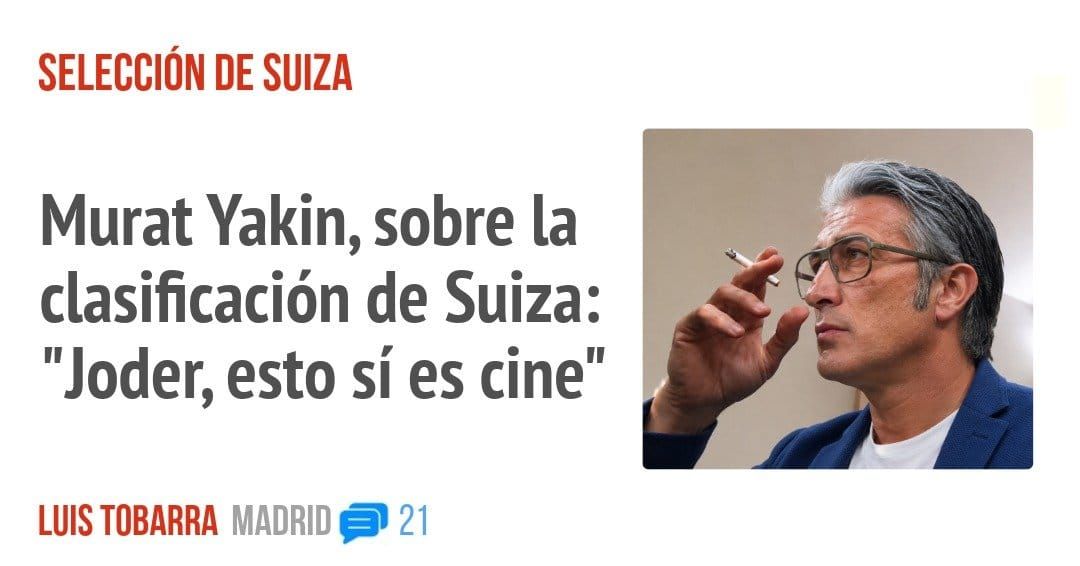 SELECCIÓN DE SUIZA. Murat Yakin, sobre la clasificación de Suiza: "Joder, esto sí es cine"