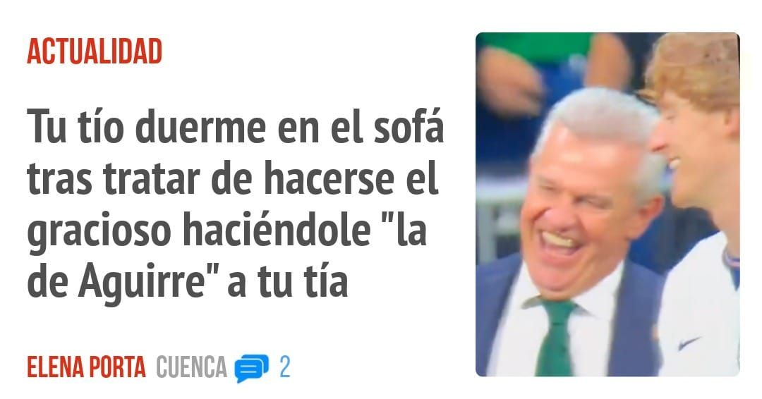 ACTUALIDAD. Tu tío duerme en el sofá tras tratar de hacerse el gracioso haciéndole "la de Aguirre" a tu tía