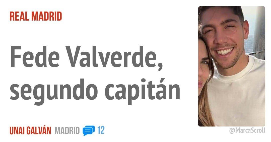 REAL MADRID. Fede Valverde, segundo capitán