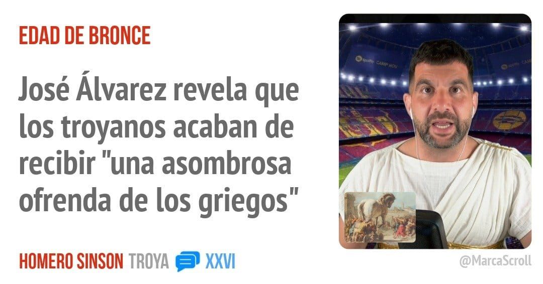 EDAD DE BRONCE. José Álvarez revela que los troyanos acaban de recibir "una asombrosa ofrenda de los griegos"