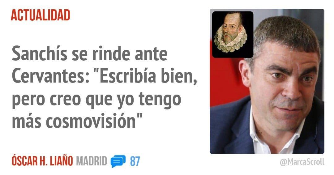 ACTUALIDAD. Sanchís se rinde ante Cervantes: "Escribía bien, pero creo que yo tengo más cosmovisión"