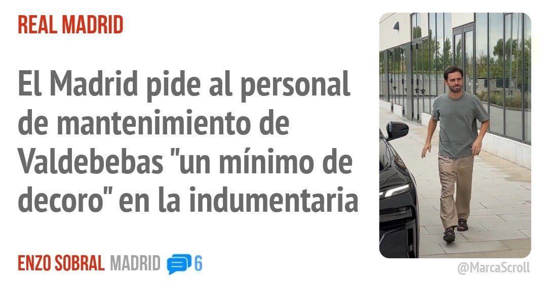 REAL MADRID. El Madrid pide al personal de mantenimiento de Valdebebas "un mínimo de decoro" en la indumentaria