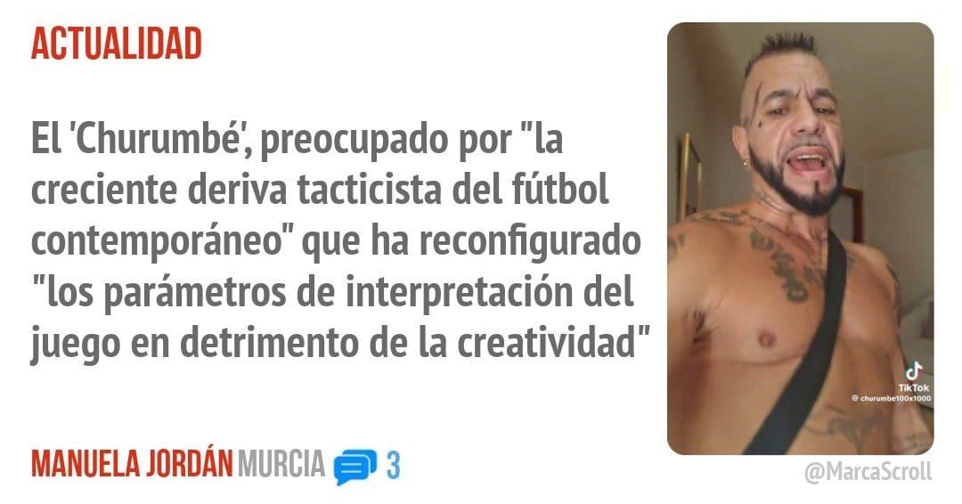 ACTUALIDAD. El 'Churumbé', preocupado por "la creciente deriva tacticista del fútbol contemporáneo" que ha reconfigurado "los parámetros de interpretación del juego en detrimento de la creat